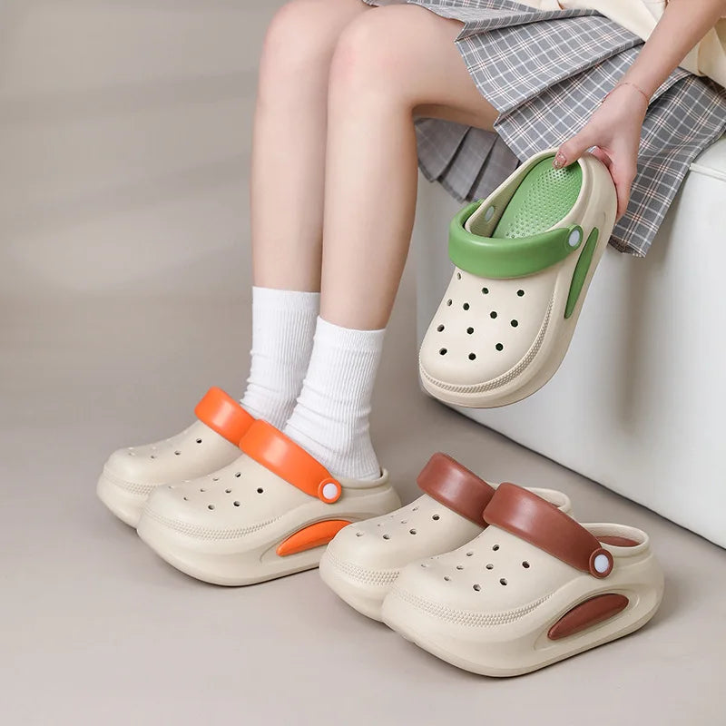 Summer Eva Detachable Crocs Couple Non-slip Half Slipper on Poo Sense Sandals Wear Beach Sandals Men and Women Alike