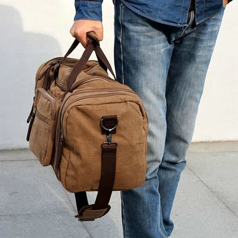 Canvas &amp; Leather Weekender Duffel Bag&nbsp;
