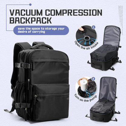 Vacuum Compression Backpack. Airline Approved Baggage