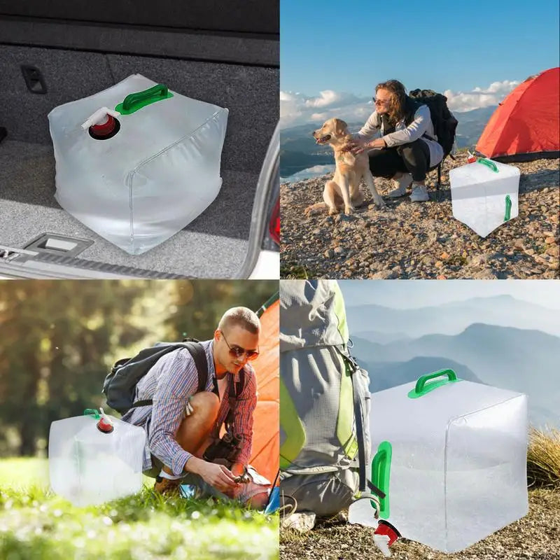 5/10/20L Foldable Portable Drinking Water Bag Outdoor Camping Hiking Water Storage Bag Thickened Large Capacity Water Container